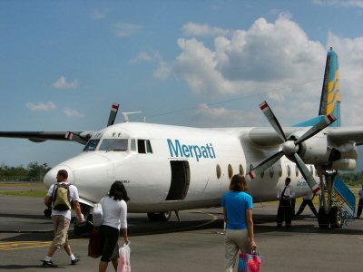 ロンボク島行きの飛行機